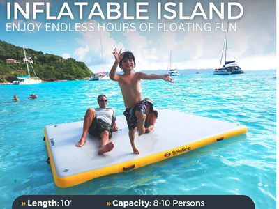 Brand New S10’ X 10’ Inflatable Dock | Floating Platform For Beach, Lake & Pool