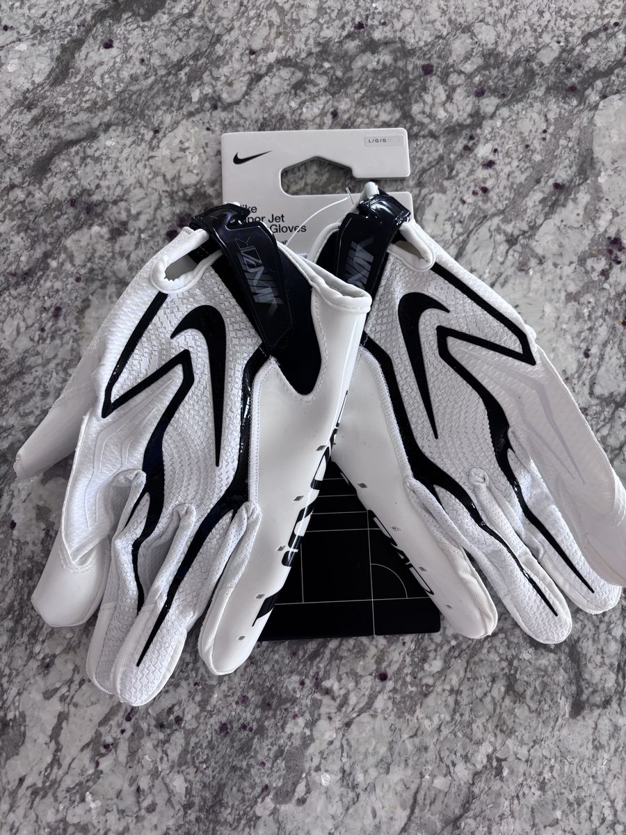 Nike Vapor Jet Football Gloves - Size Large - White/Black