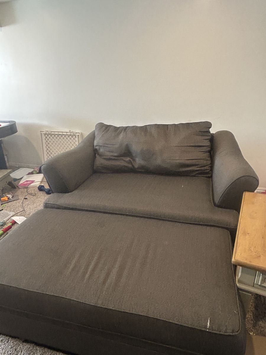 Chair and a half with ottoman