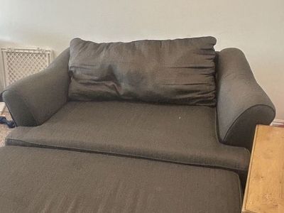 Chair and a half with ottoman