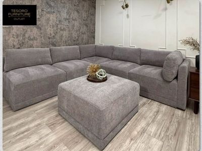 MODERN BUCCLE GREY SECTIONAL