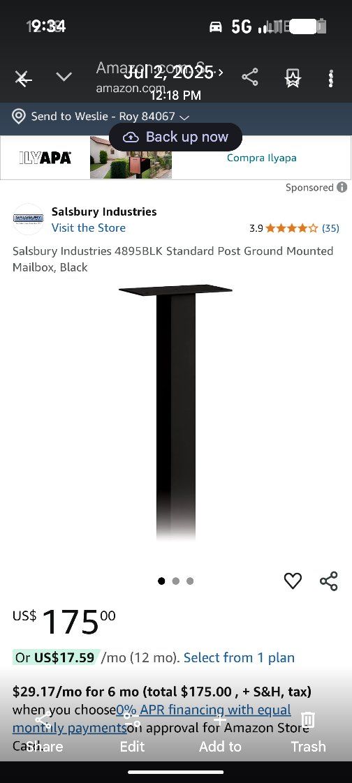 NEW IN BOX. HEAVY DUTY MAIL BOX POST
