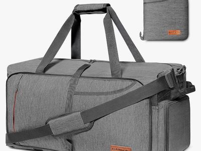 CANWAY 115L Foldable Travel Duffle Bag - Large Capacity Gym Sports Luggage with Shoe Compartment