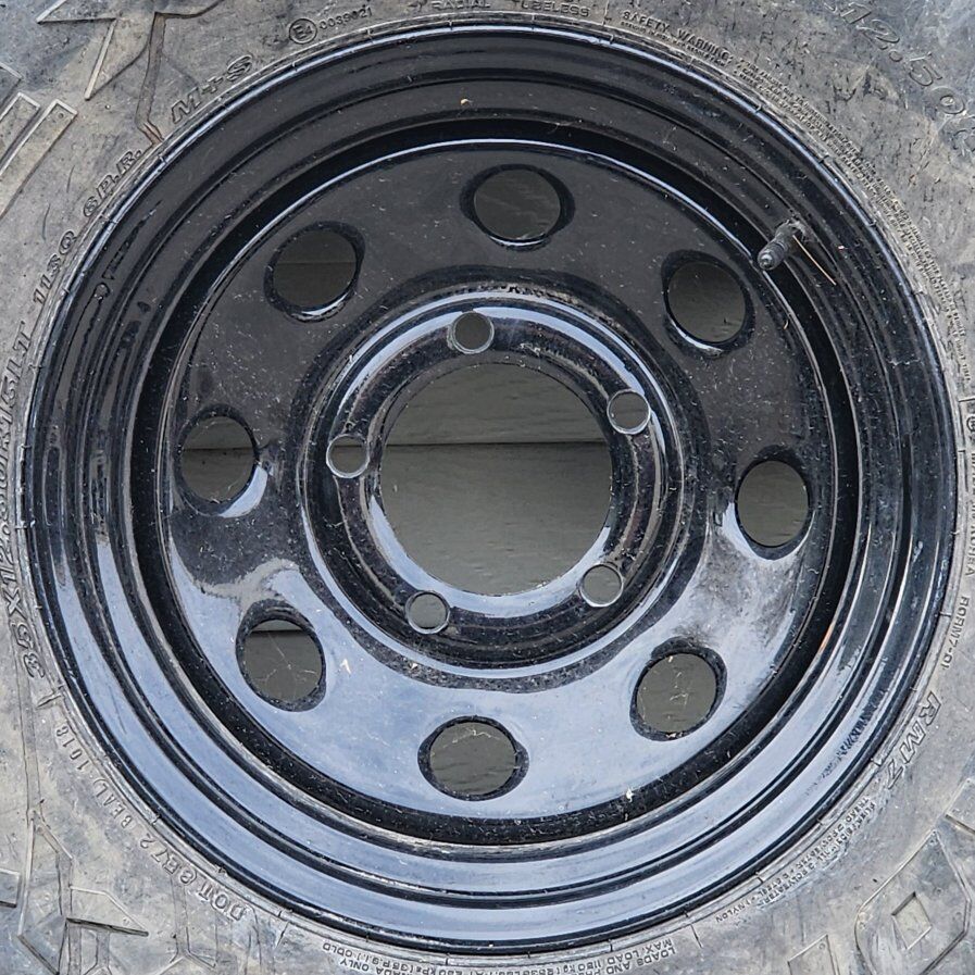 15x8 5x5.5 black steel wheels