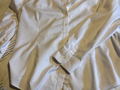XXL White Womens Button-down Blouse