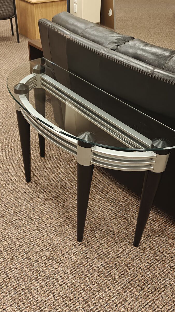 Glass Top Console and Side Table Set