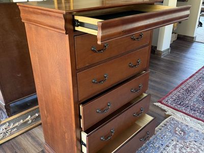 Fully wooden dresser with hidden watch drawer