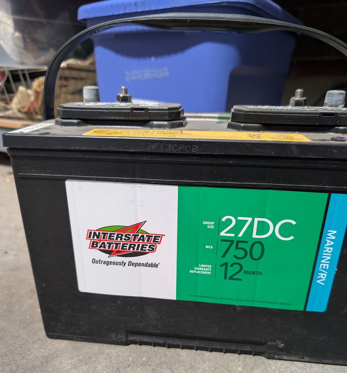 Two deep cycle marine batteries