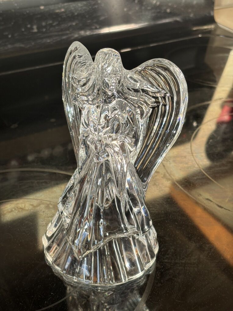 7.25in Tall Crystal Angel Candlestick Holder