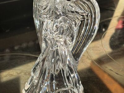 7.25in Tall Crystal Angel Candlestick Holder
