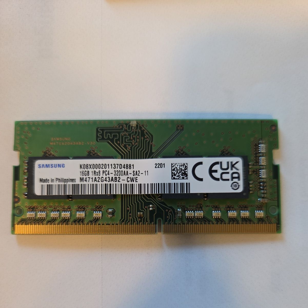 Laptop RAM 16GB PC4-25600 (DDR4-3200) SO-DIMM Memory (M471A2G43AB2-CWE)
