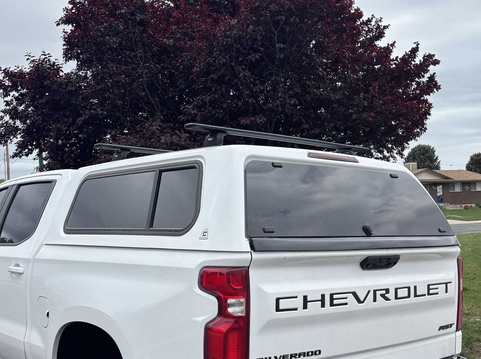 2022 White Century Camper Shell W/ Thule Roof Racks