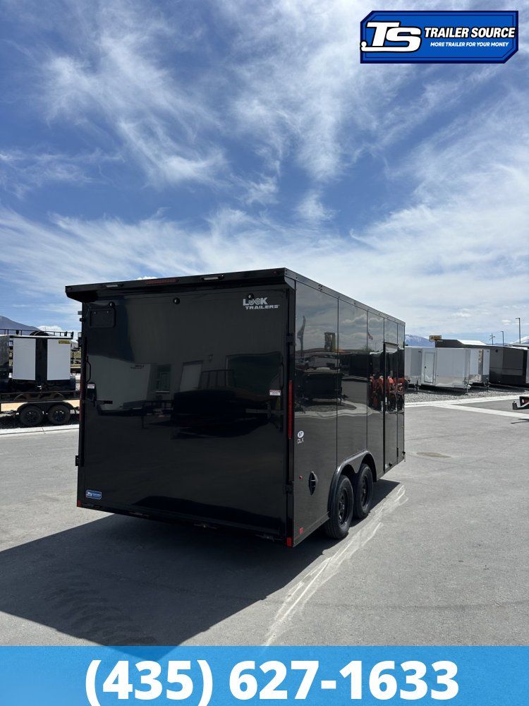 8.5x16 Look ST DLX Enclosed Cargo Trailer - 7'0" Interior - 7K GVWR - .080 PolyCor, Black Out Package, Rear Spoiler w/ Load