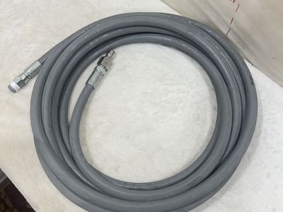 Gray Commercial Pressure Washer Hose with Quick Connect Fittings (25ft 3/8" 4000PSI Blue Non-Marking Pressure Washer Hose)