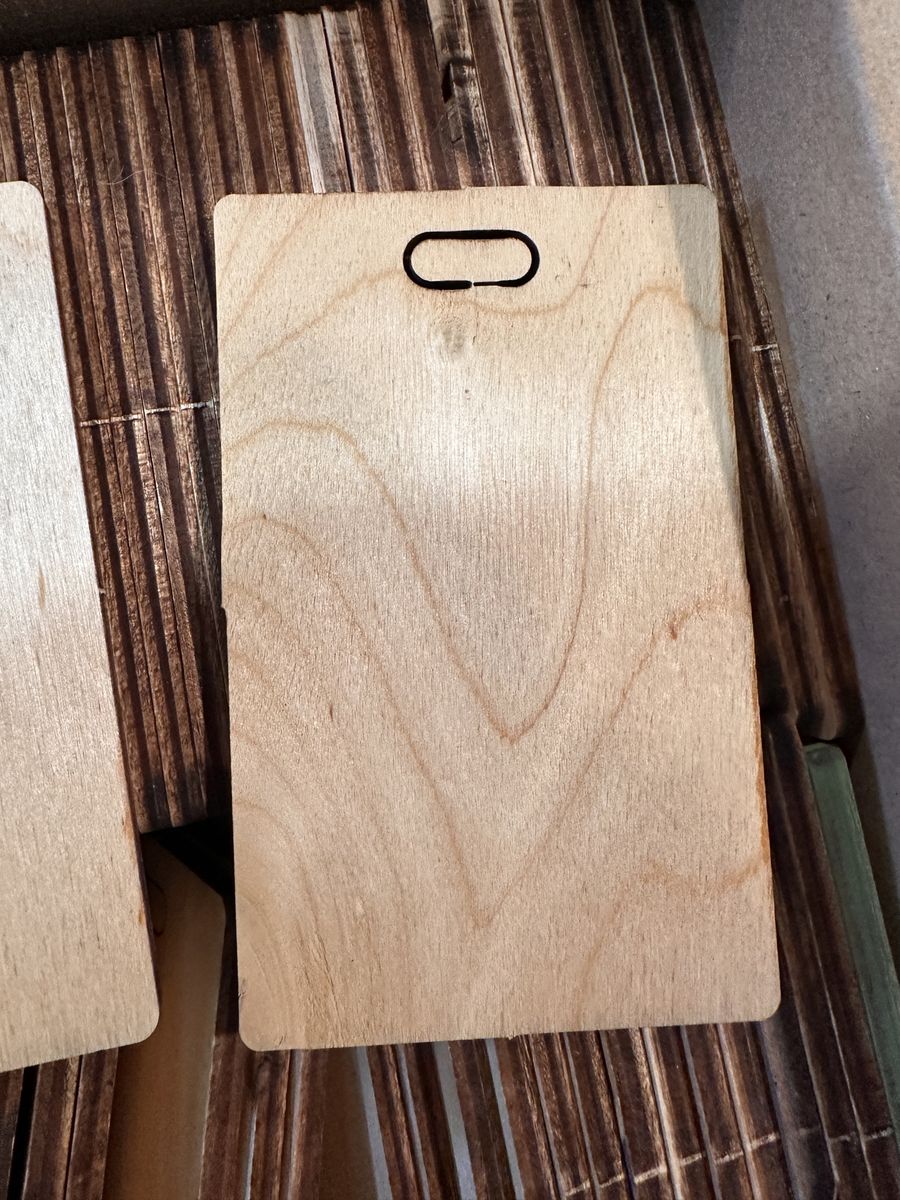 Wooden Rectangle Craft Blanks with Hole, Unfinished Wood Slices for DIY Projects