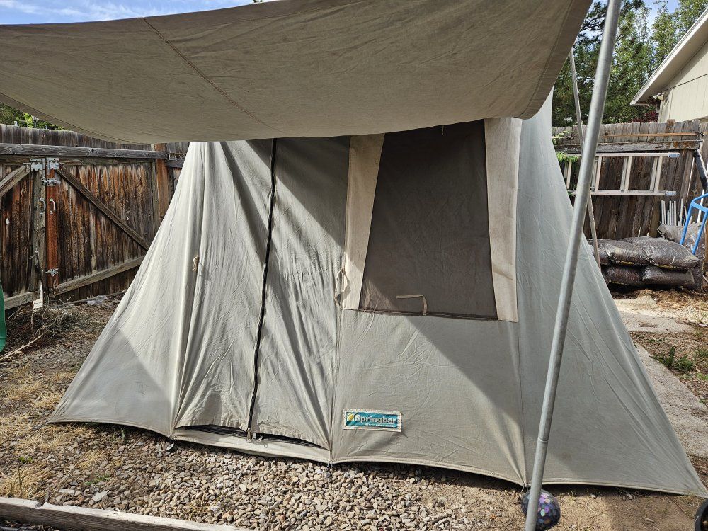 springbar traveler 10×10 canvas tent camp ready