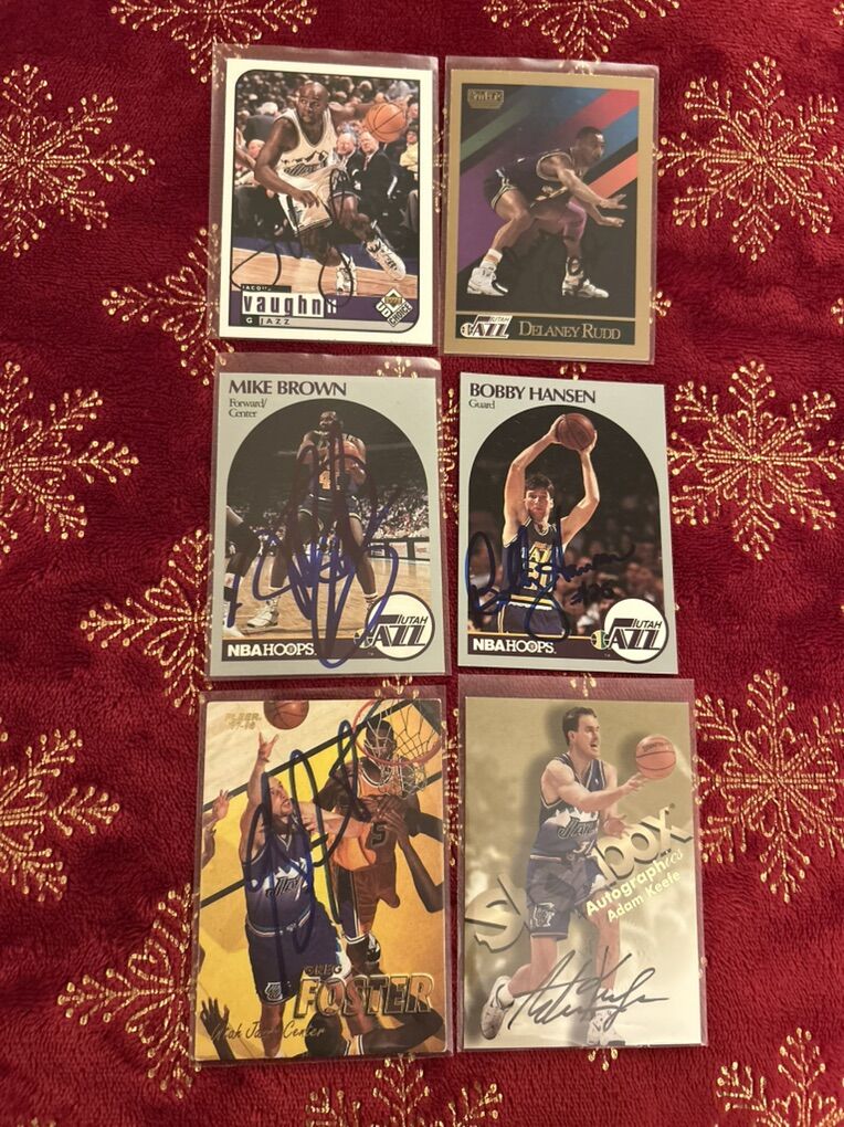 UTAH JAZZ Auto Hand Signed 8 NBA BASKETBALL CARDS