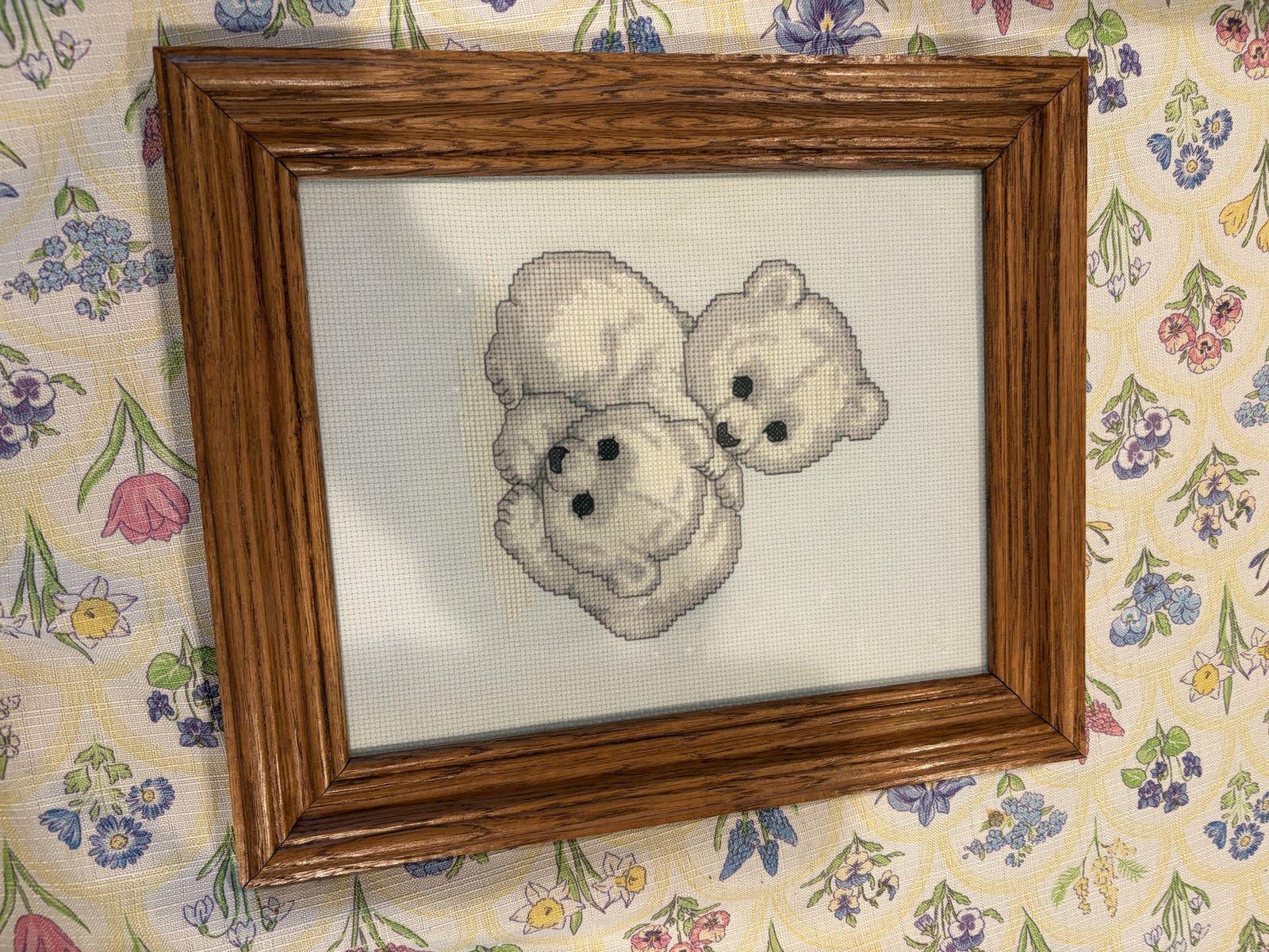 Polar bear Cubs cross stitch picture 
