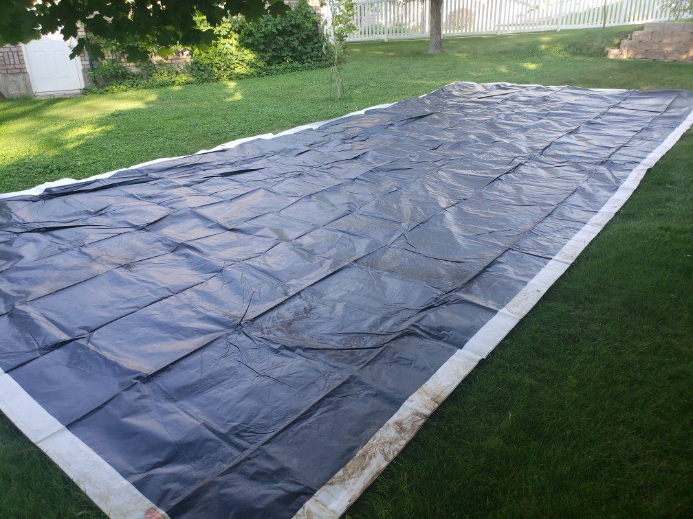 Large Heavy-Duty Vinyl Billboard Tarp Banner Cover - Dark Brown and Printed