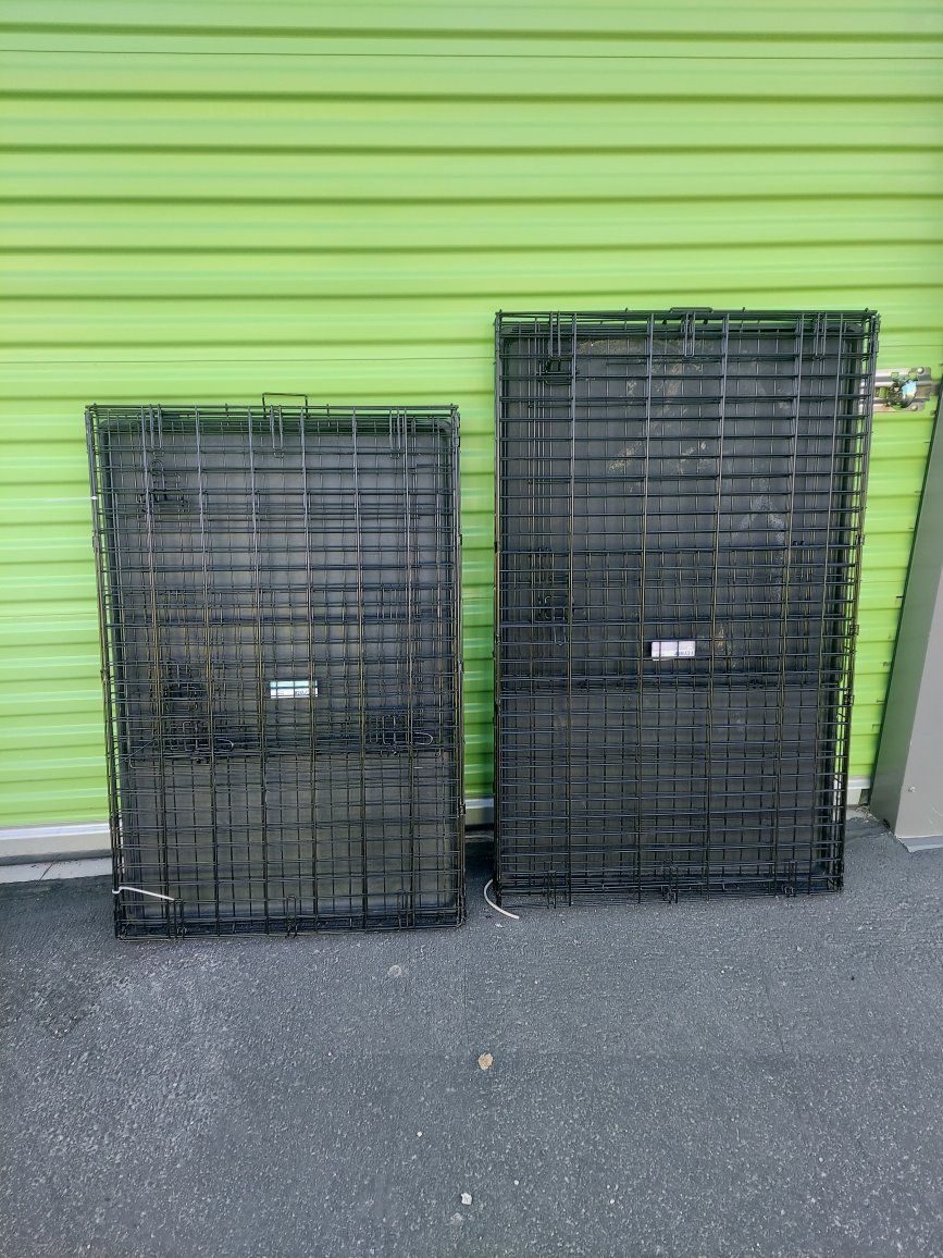 Heavy Duty Dog Crate Panels - Black Metal Wire, Set of 2 (Sizes X Large& XXLarge)
