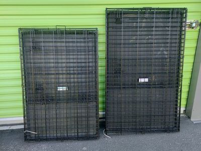 Heavy Duty Dog Crate Panels - Black Metal Wire, Set of 2 (Sizes X Large& XXLarge)