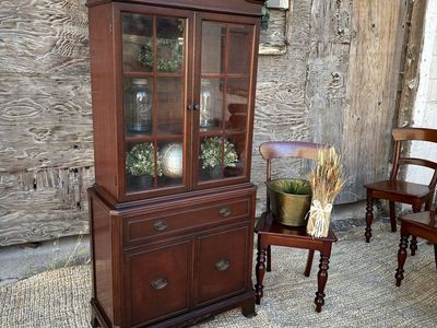 Colonial Revival mid-century china cabinet