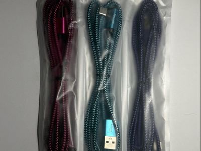 USB Type-C Cable 3-Pack - 6ft/1.83M Braided Charger Cords
