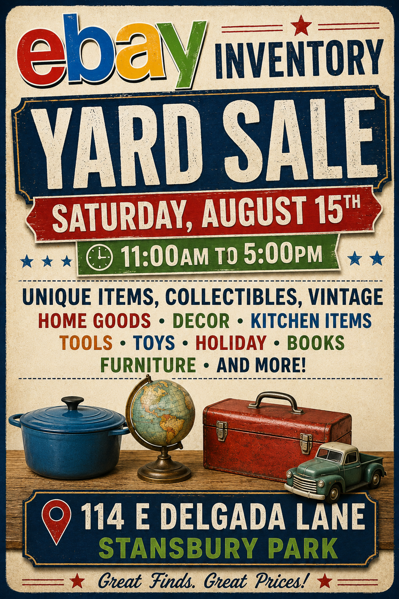 eBay Inventory Garage Sale ~ Stansbury Park ~ Saturday 11-5