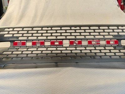 OEM Ford Bronco Badlands Grille w/OEM Raised Red "Bronco" Letters