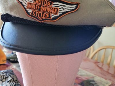 Harley-Davidson Cycles Tan & Black Biker Cap - Size Medium