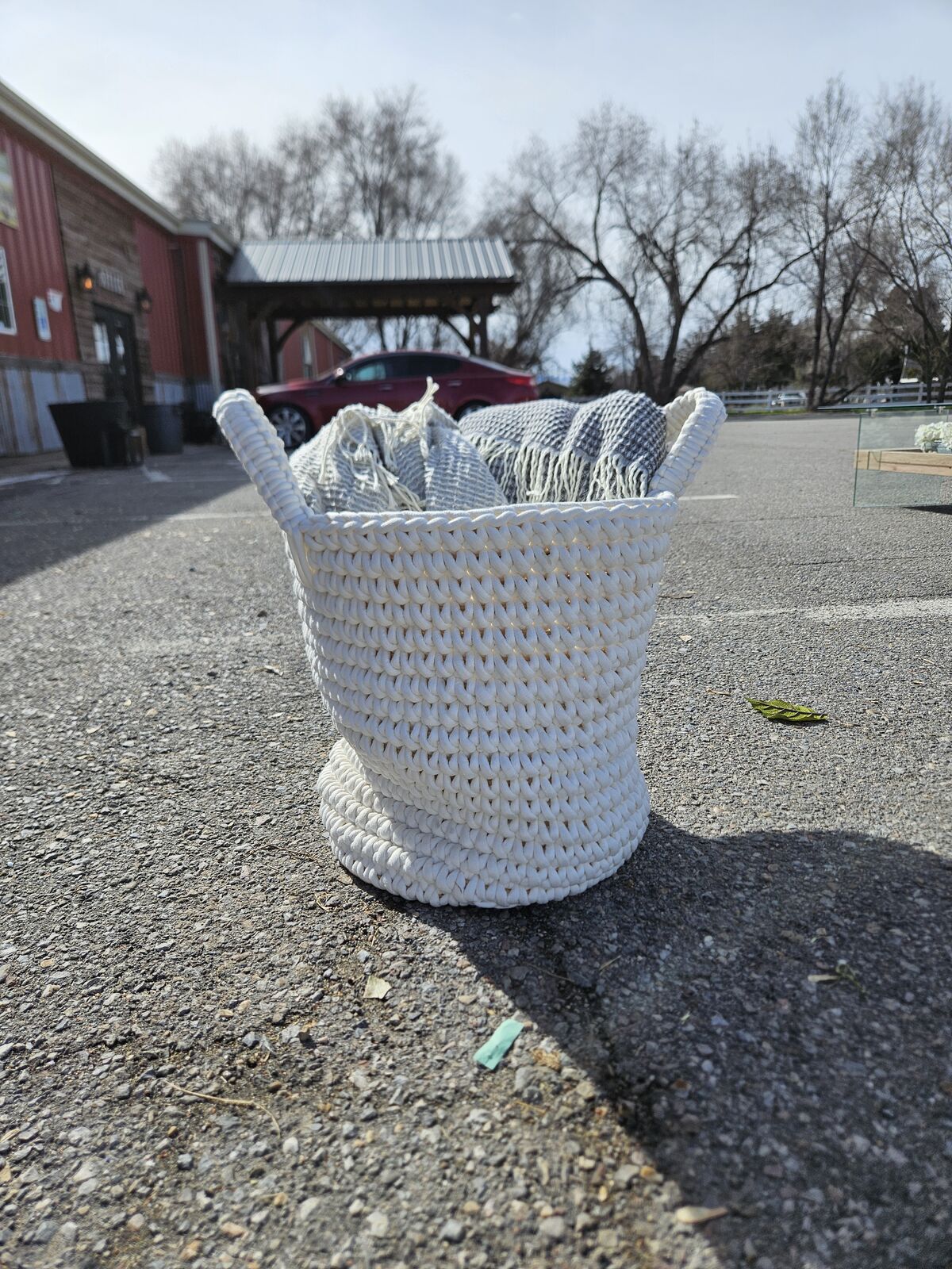 Boho Basket with blankets