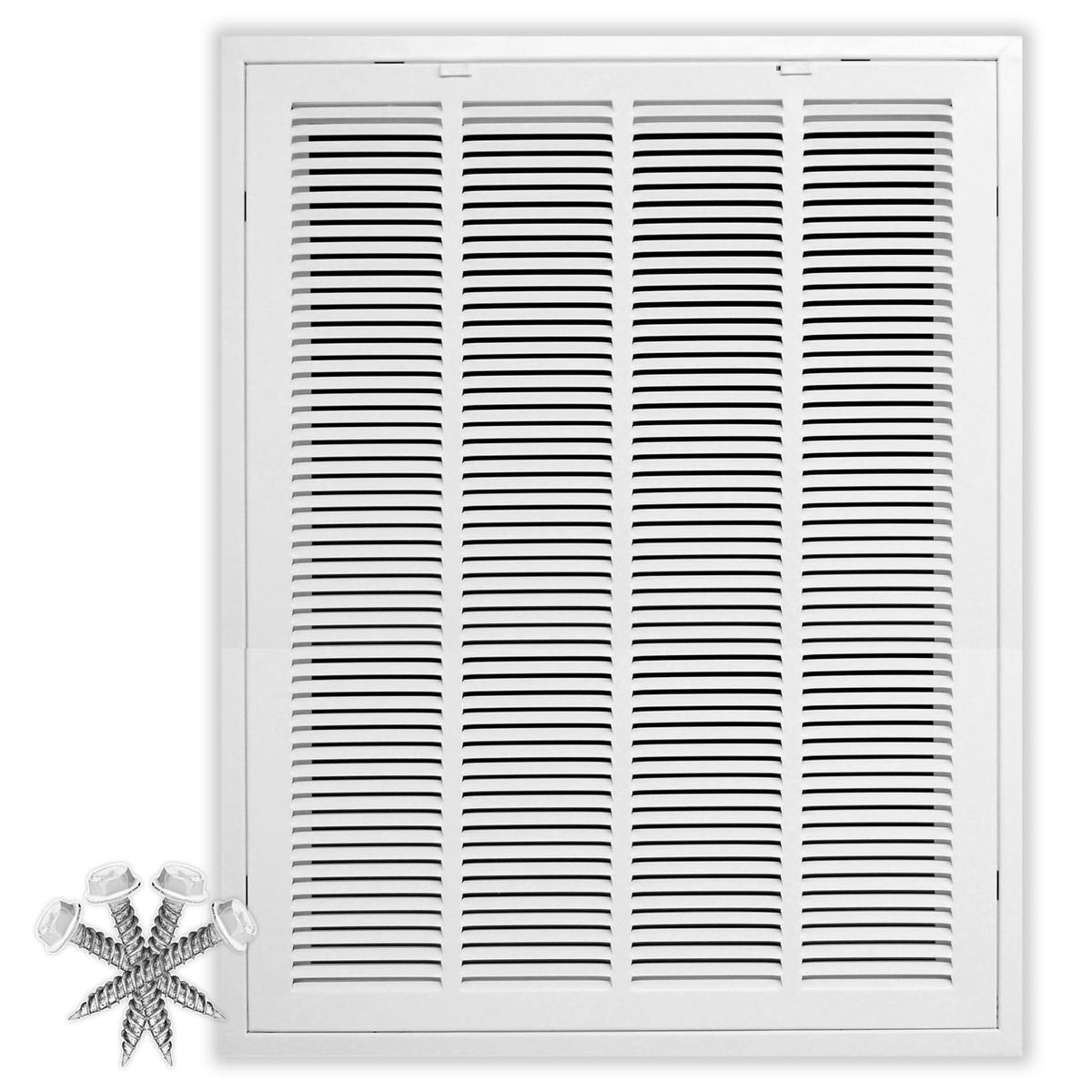 HVAC Premium 20 x 30 Duct Opening Steel Return Air Filter Grille, for 1-inch Filter, Removable Door, Flat Stamped HVAC Vent Cove