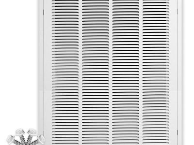 HVAC Premium 20 x 30 Duct Opening Steel Return Air Filter Grille, for 1-inch Filter, Removable Door, Flat Stamped HVAC Vent Cove