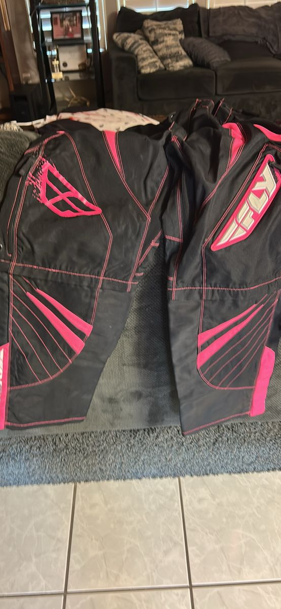 Fly Racing Motocross Gear Set - Pink and Black Jersey and Riding Pants