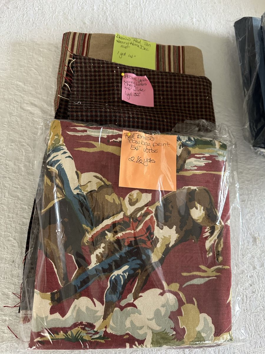 Fabric Red Brown Coordinates 54" W