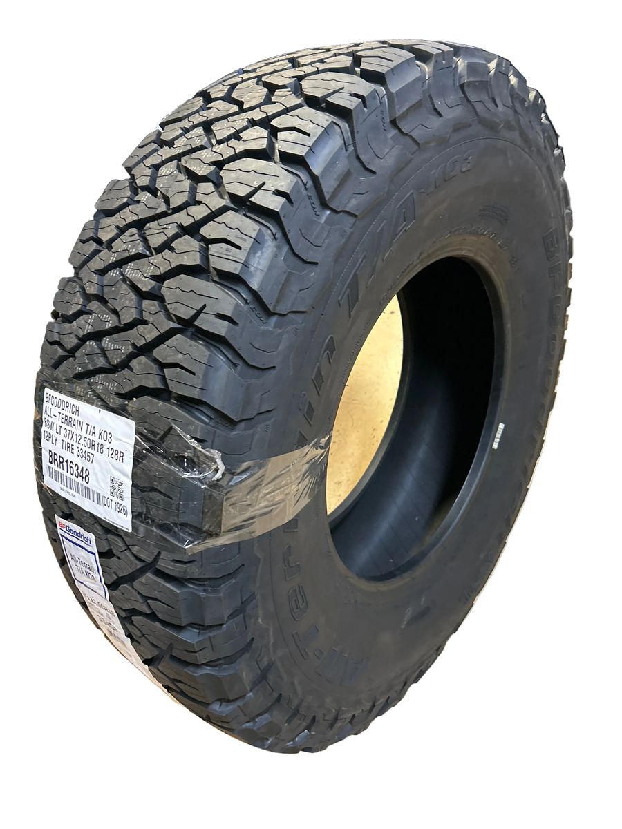 4 BFGOODRICH ALL-TERRAIN T/A KO3 BSW LT 37 12.50 18 128R 12PLY TIRE 33457