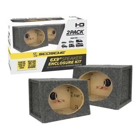 2pc Scosche Car Speaker Enclosures 6x9in