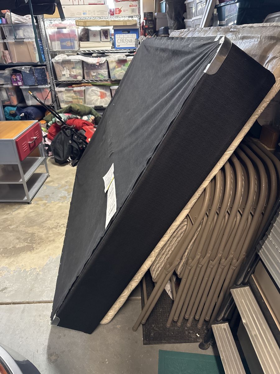 Queen Size Ashley Sleep Black Fabric Box Spring, Used