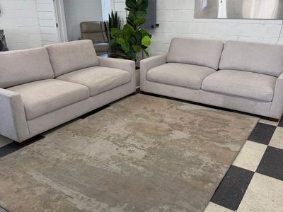 COSTCO THOMASVILLE LAMBERT FABRIC SOFA W/ 2 STORAGE SEATS!!