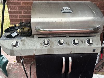 Commercial Stainless Steel 4-Burner Gas Grill with Cabinet