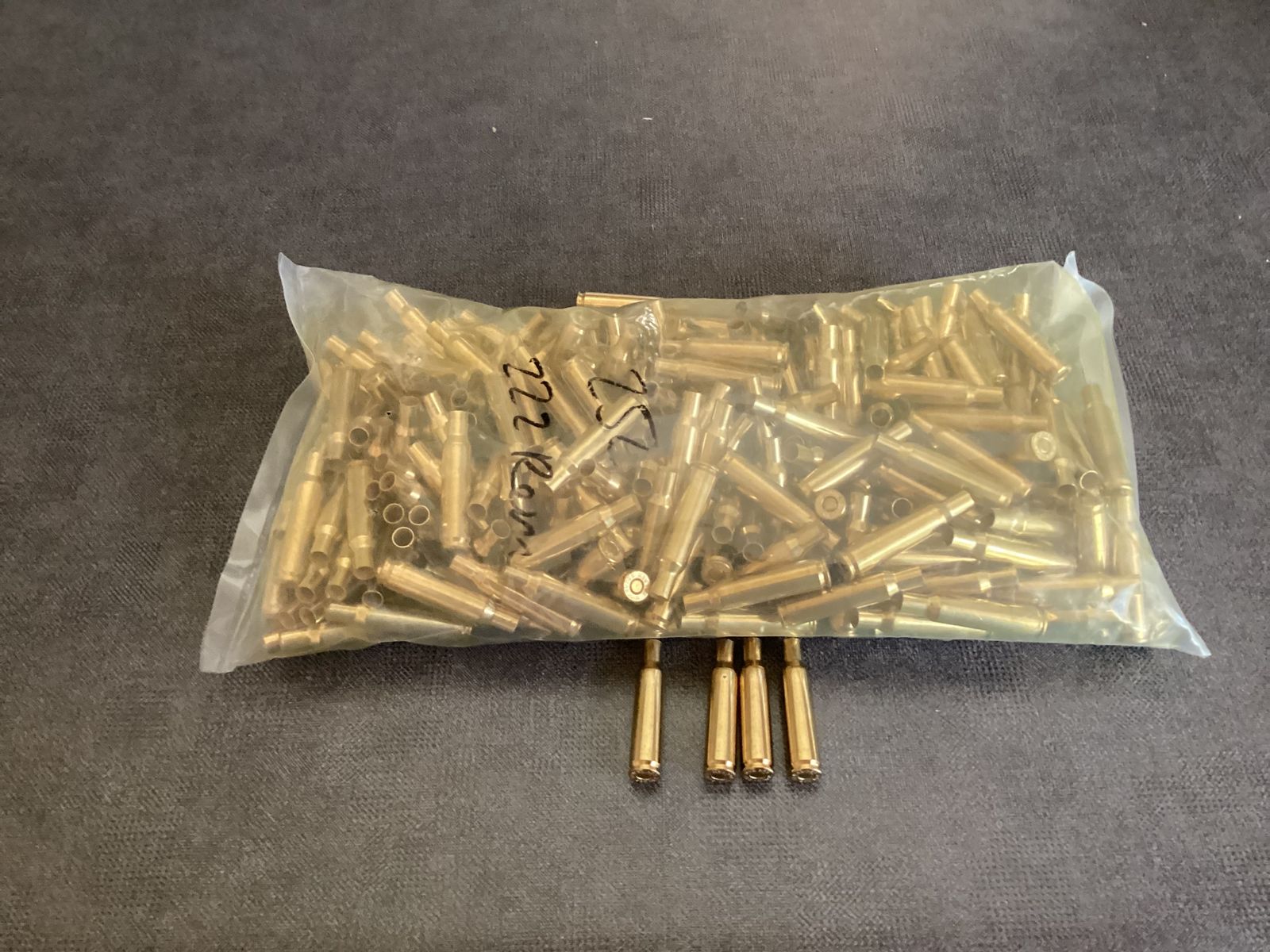 .222 Remington primed brass