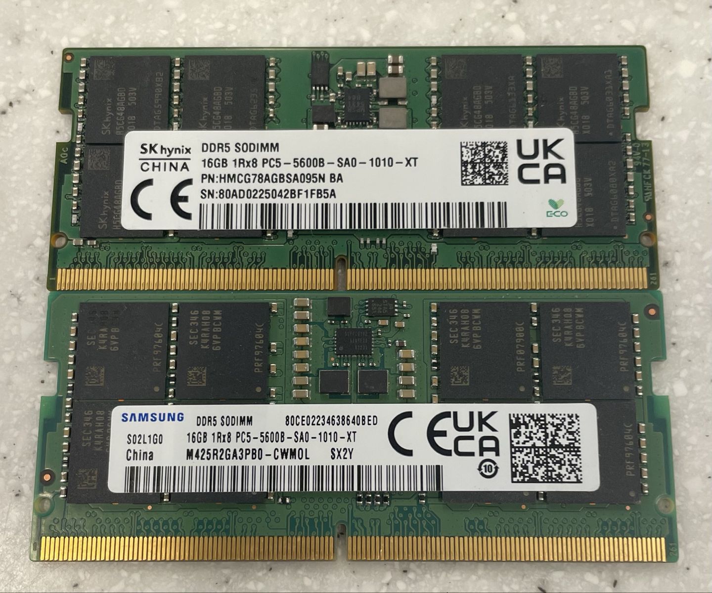 32GB (16x2) DDR5 PC5-5600 laptop RAM