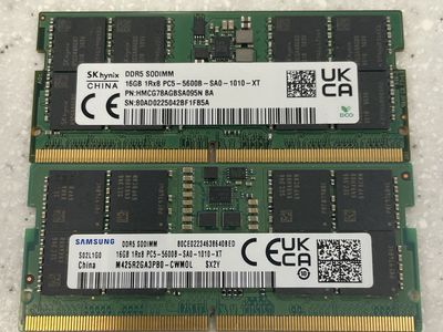 32GB (16x2) DDR5 PC5-5600 laptop RAM