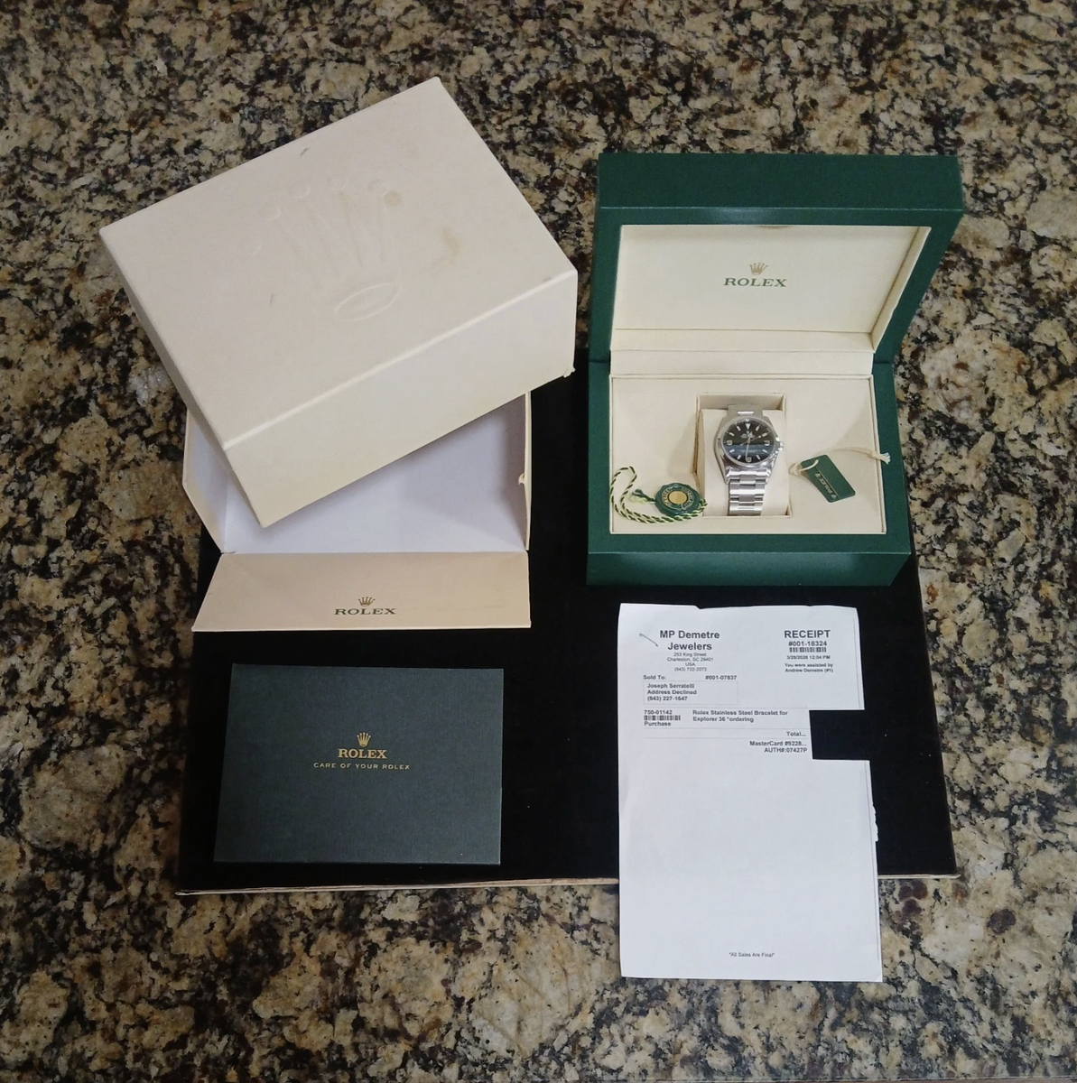 ROLEX Explorer 1 36mm Black Dial Stainless Steel Plastic Box