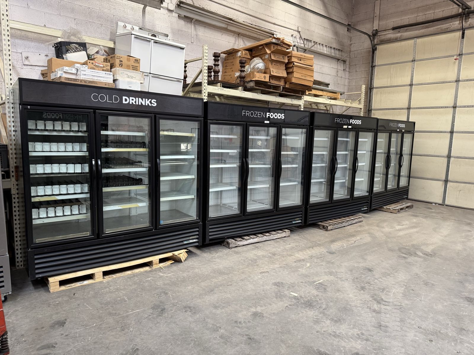  TRUE brand glass door Refrigerator and freezer 2and 3 doors next to new in excellent condition , several in stock for sale 