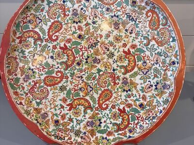 Cool Vintage English Tin Platter/Tray