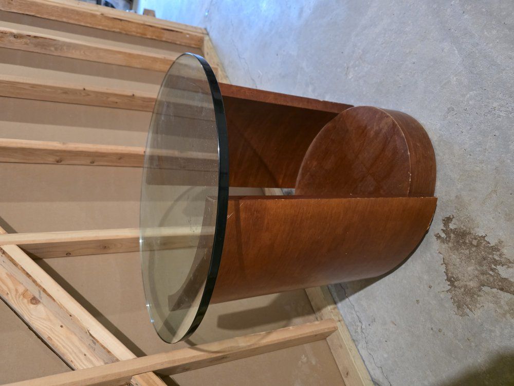 Mid-Century Modern Style Glass Top End/Side Table