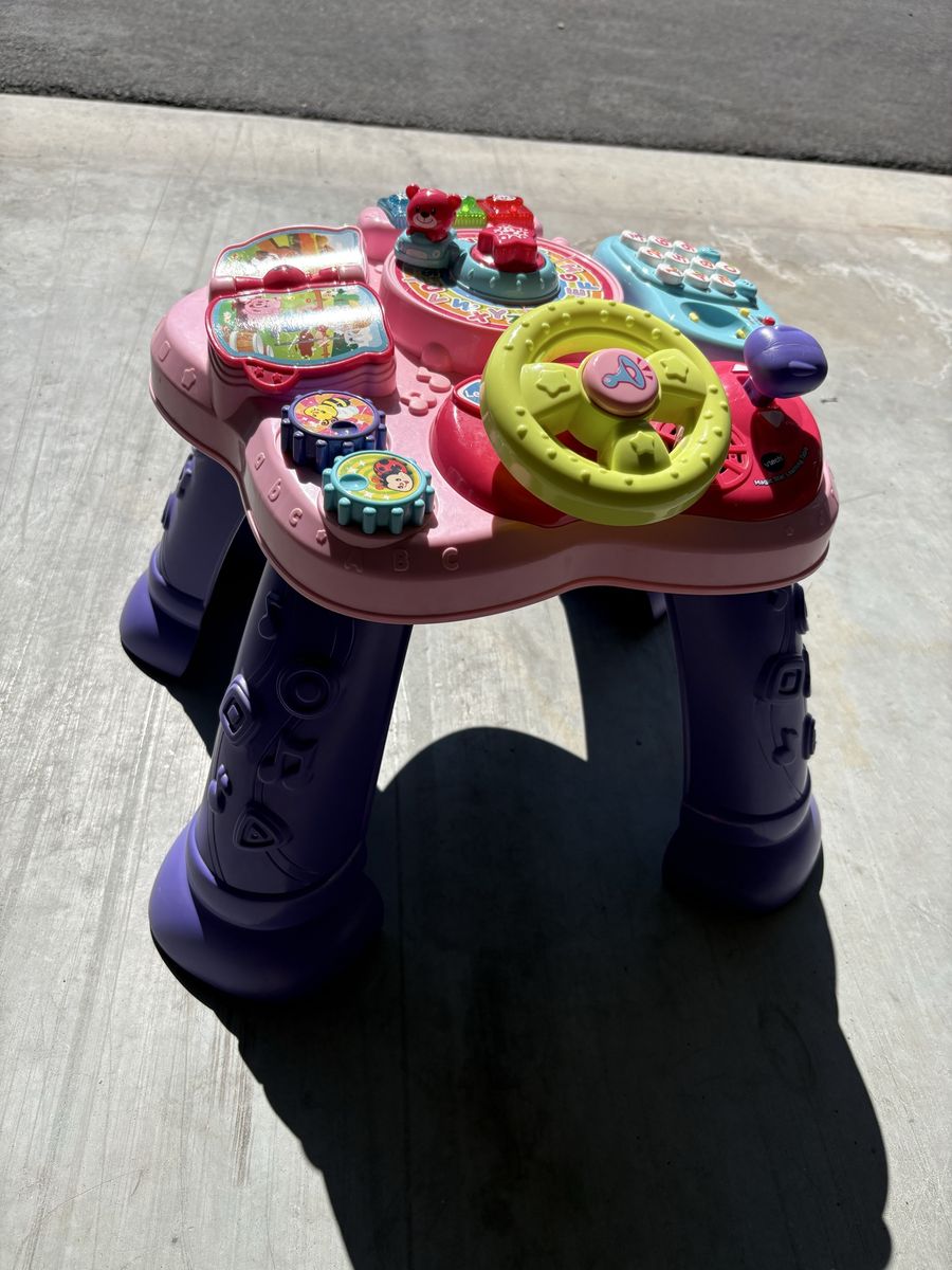 VTech Sit-to-Stand Learning Walker & Activity Table - Pink, Interactive, Musical Toddler Toy