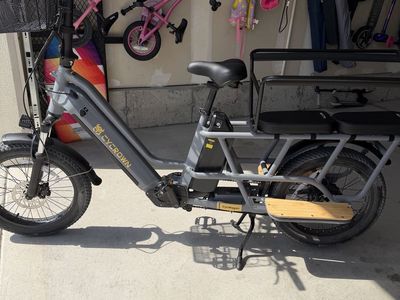CYCROWN Electric Bike Cargo E-Bike with Front Basket & Rear Passenger Seat