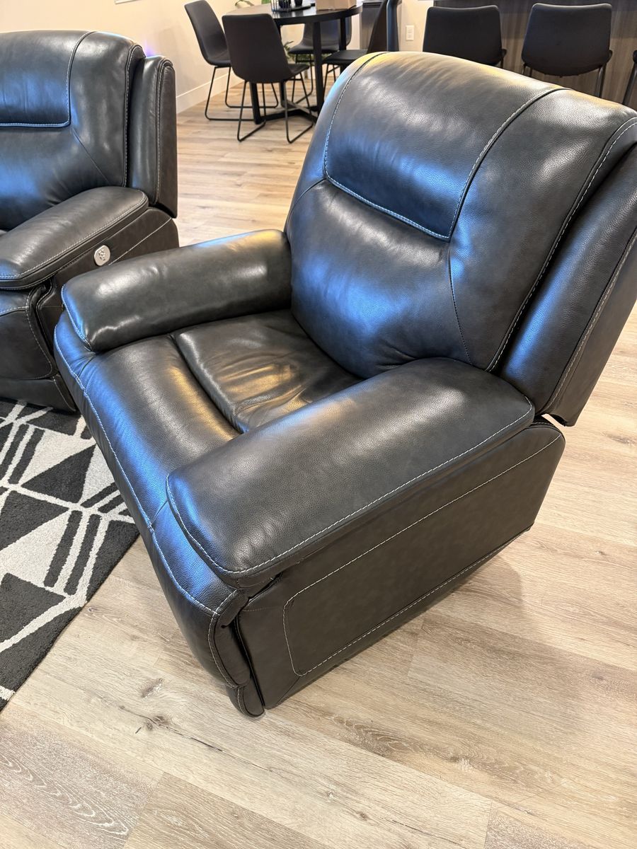 Oversized Leather Power Recliner